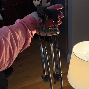 Moose Wind Chime with Silver Tubes